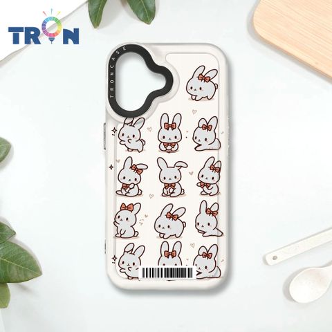 TRON iPhone 16 兔子可愛動作排排系列  載具 MAGSAFE 磁吸 太空殼 透黑款 手機殼