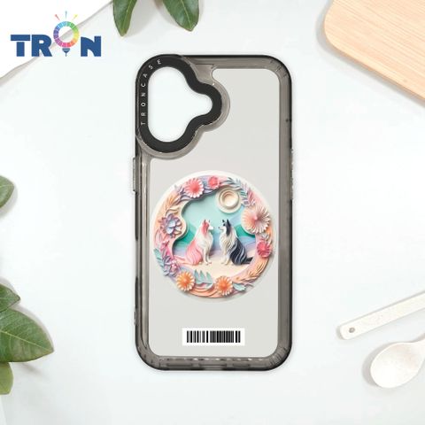 TRON IPhone 16 可愛紙雕牧羊犬  載具 太空殼 透黑款 手機殼