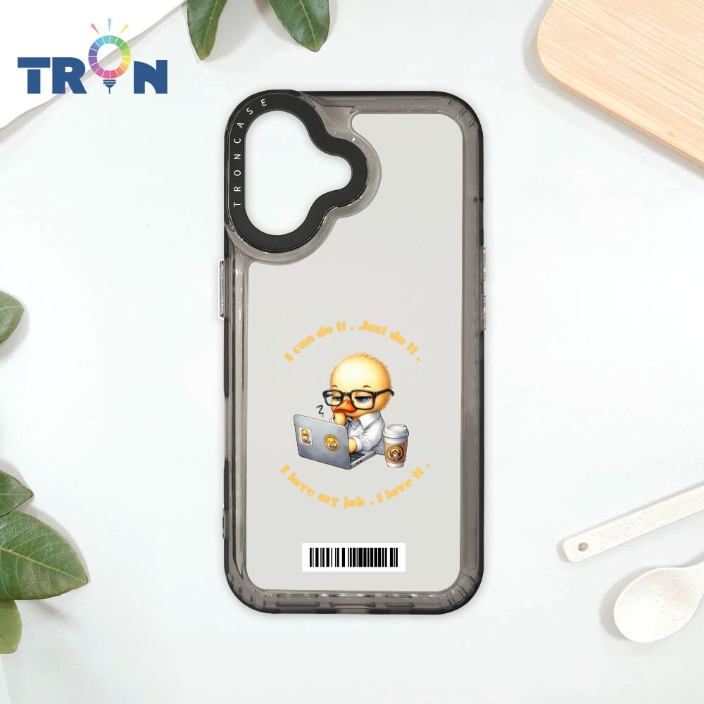  TRON IPhone 16 小動物不想上班單圖  載具 太空殼 透黑款 手機殼