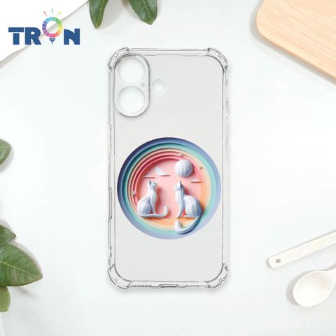 TRON IPhone 16 可愛紙雕貓咪 四角防摔殼 手機殼