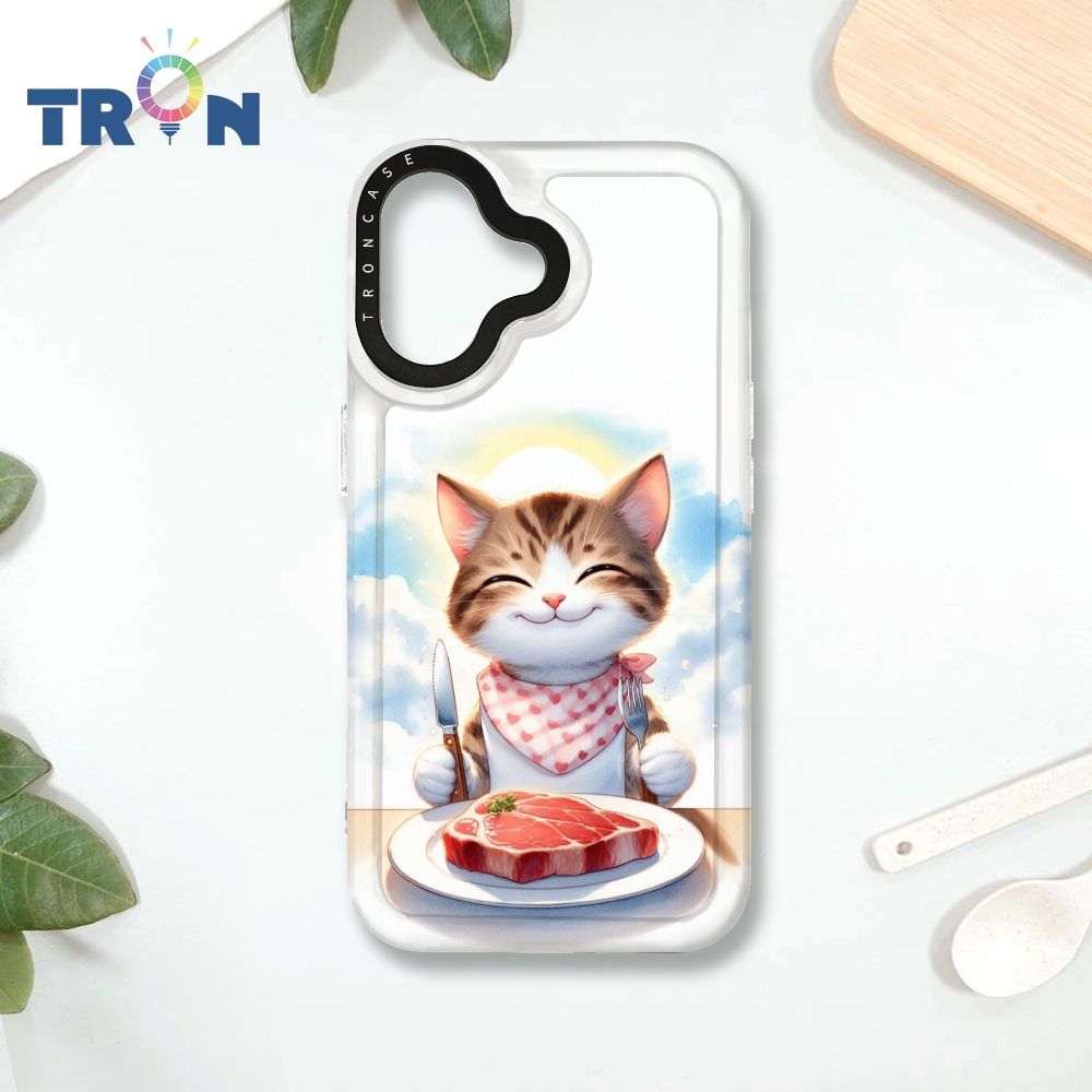  TRON iPhone 16 貓咪美食評鑑家 MAGSAFE 磁吸 太空殼 透白款 手機殼
