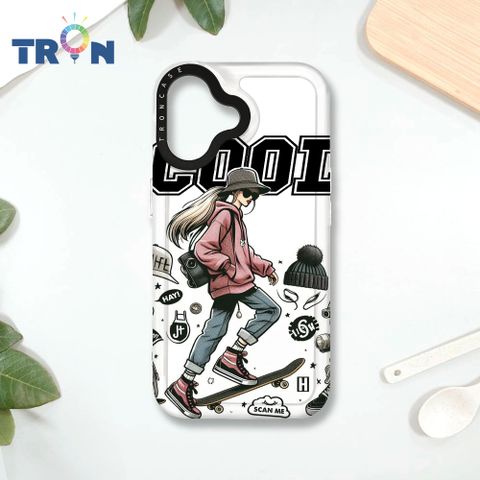 TRON iPhone 16 雜誌風潮流女孩 MAGSAFE 磁吸 太空殼 透白款 手機殼