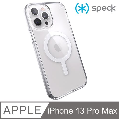 Speck iPhone 13 Pro Max 6.7吋Presidio Perfect Clear MagSafe相容透明抗菌防摔保護殼