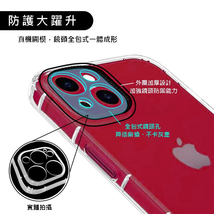 防護大躍升真機開模,鏡頭全包式一體成形實體拍攝外圈加厚設計加強鏡頭防禦能力全包式鏡頭孔降低磨損不卡灰塵