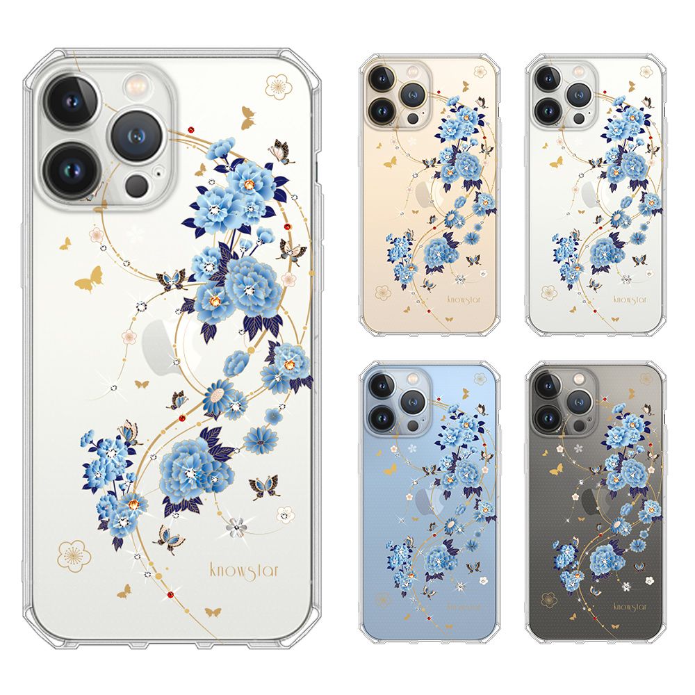 KnowStar APPLE 全系列 鏡頭全包覆彩鑽防摔魔方手機殼-蘭亭序(16ProMax/16Plus/15Pro/14Pro/13mini/12Pro/i11)