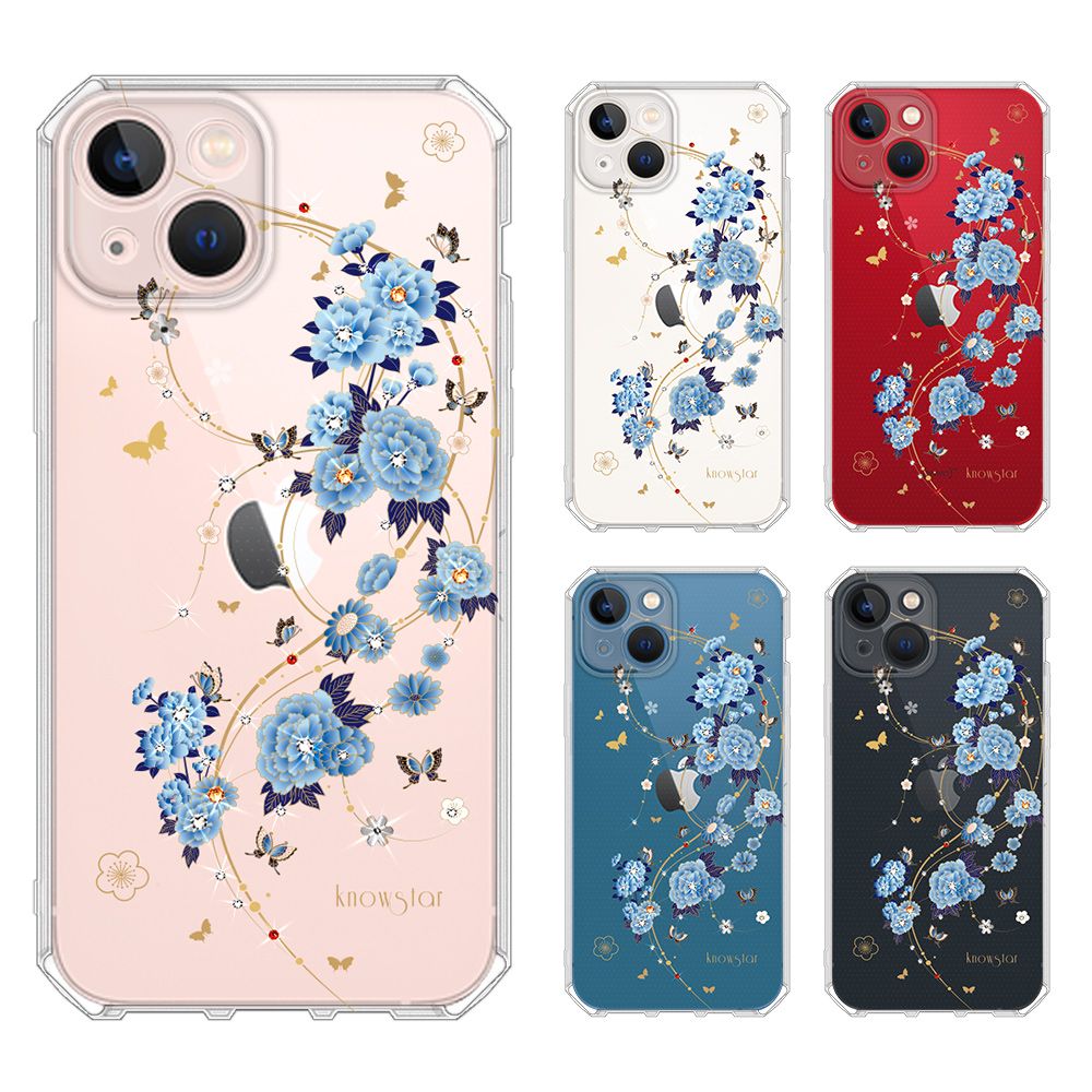 KnowStar APPLE 全系列 鏡頭全包覆彩鑽防摔魔方手機殼-蘭亭序(16ProMax/16Plus/15Pro/14Pro/13mini/12Pro/i11)