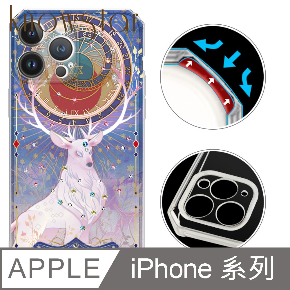 KnowStar APPLE 全系列 鏡頭全包覆彩鑽防摔魔方手機殼-星軌