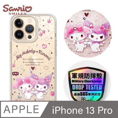 APBS 三麗鷗 iPhone 13 Pro 6.1吋輕薄軍規防摔水晶彩鑽手機殼-歡樂美樂蒂