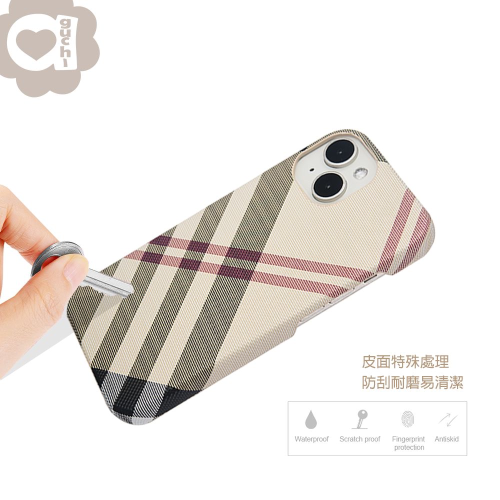 Aguchi 亞古奇   Apple iPhone 13 Pro Max (6.7吋) 英倫格紋氣質背蓋手機殼/保護殼 獨家限量發行