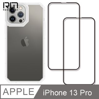 RedMoon APPLE iPhone13 Pro 6.1吋 手機殼貼3件組 鏡頭全包式貓瞳盾殼+9H玻璃保貼2入