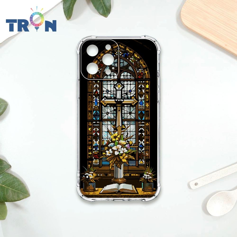  TRON IPhone 13 PRO MAX 十字架彩繪玻璃 四角防摔殼 手機殼