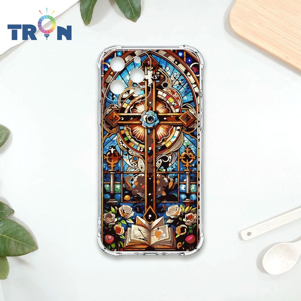  TRON IPhone 13 PRO MAX 十字架彩繪玻璃 四角防摔殼 手機殼