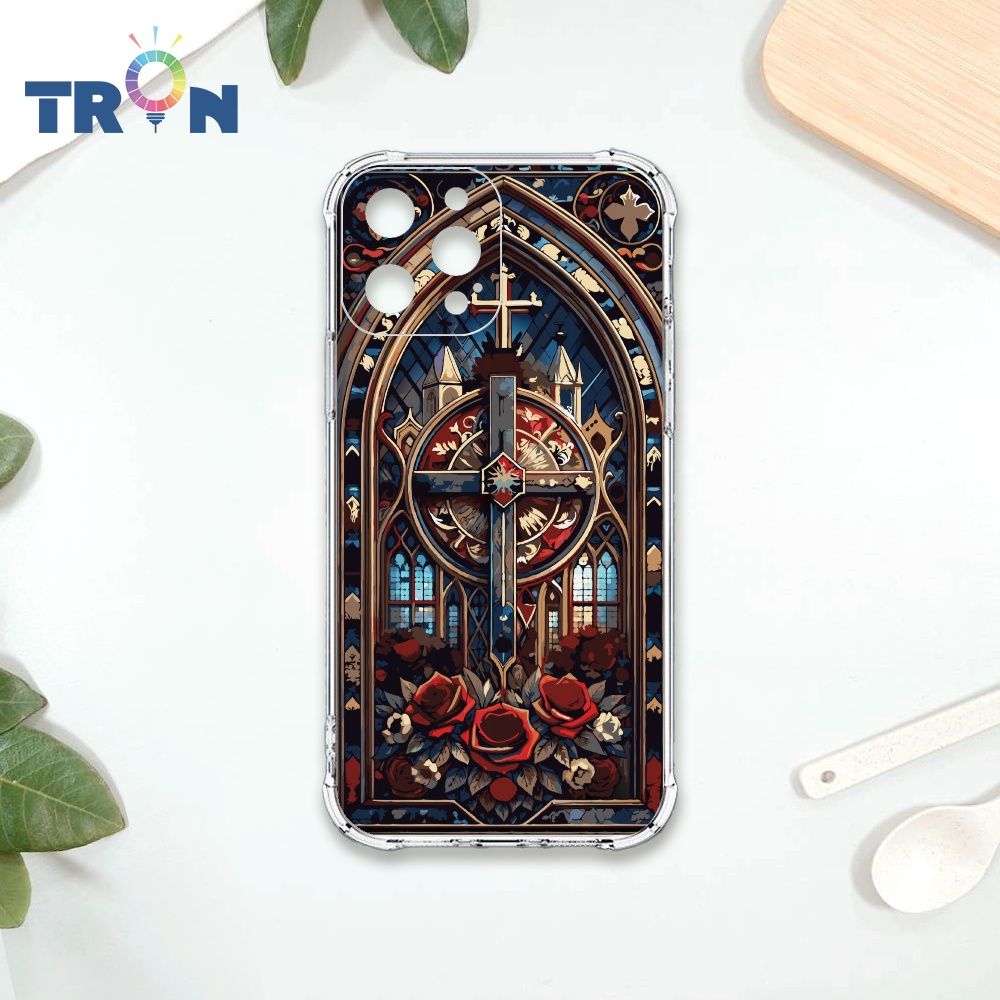  TRON IPhone 13 PRO MAX 十字架彩繪玻璃 四角防摔殼 手機殼