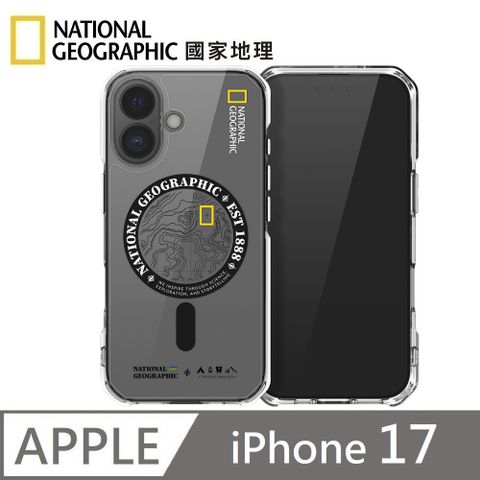National Geographic 國家地理 Rugged 磁吸防摔保護殼 Magsafe磁吸 適用 iPhone 17 - 地形黑