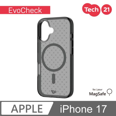 Tech21 iPhone 17 6.3吋 EvoCheck 磁吸經典格紋保護殼-煙燻黑