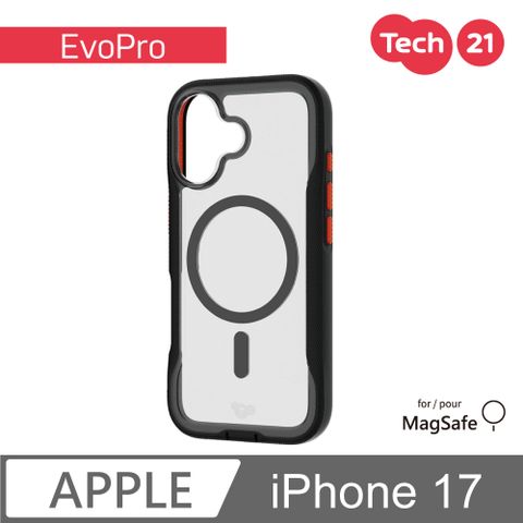 Tech21 iPhone 17 6.3吋 EvoPro 磁吸極境透明防摔保護殼-透黑