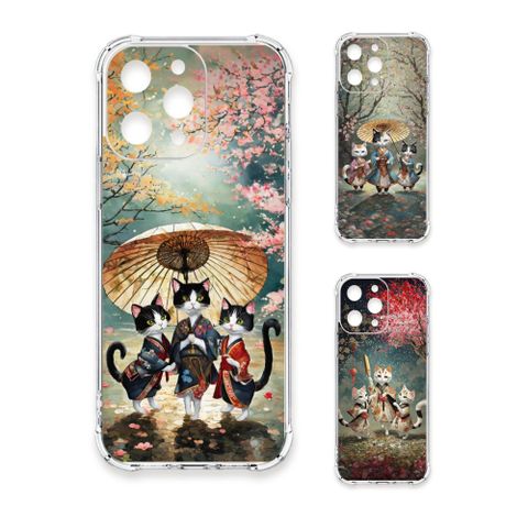 TRON iPhone 17 Air 撐傘在櫻花跳舞3貓 四角防摔 軟殼 手機殼