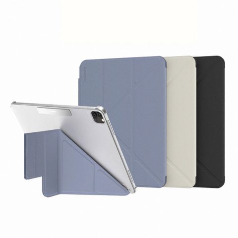 魚骨牌 SwitchEasy iPad Pro 12.9吋 多角度支架透明保護殼 Origami Nude 星光白(內襯升級)