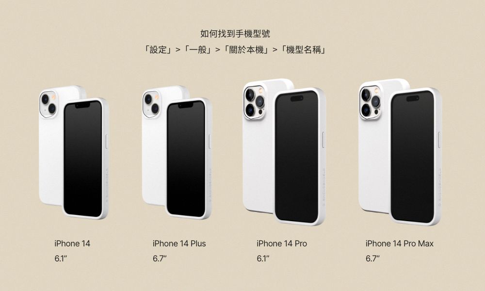 iPhone 14如何找到手機型號設定一般「關於本機「機型名稱」iPhone 14 PlusiPhone 14 ProiPhone 14 Pro Max6.76.16.7