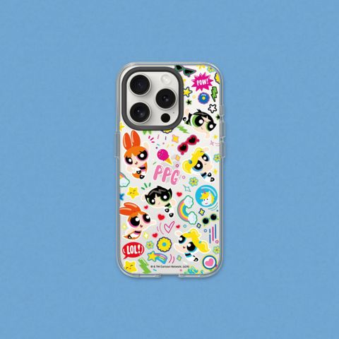 【犀牛盾】iPhone 16系列Clear透明防摔手機殼｜飛天小女警系列-可愛小女警貼紙款