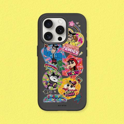 iPhone 14系列SolidSuit(MagSafe兼容)手機殼｜蠟筆小新X超級戰隊系列-野原一家貼紙款(多色可選)