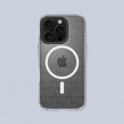 iPhone 13系列Clear(MagSafe兼容)透明防摔手機殼-獨家設計玻璃紋理-十字花紋玻璃