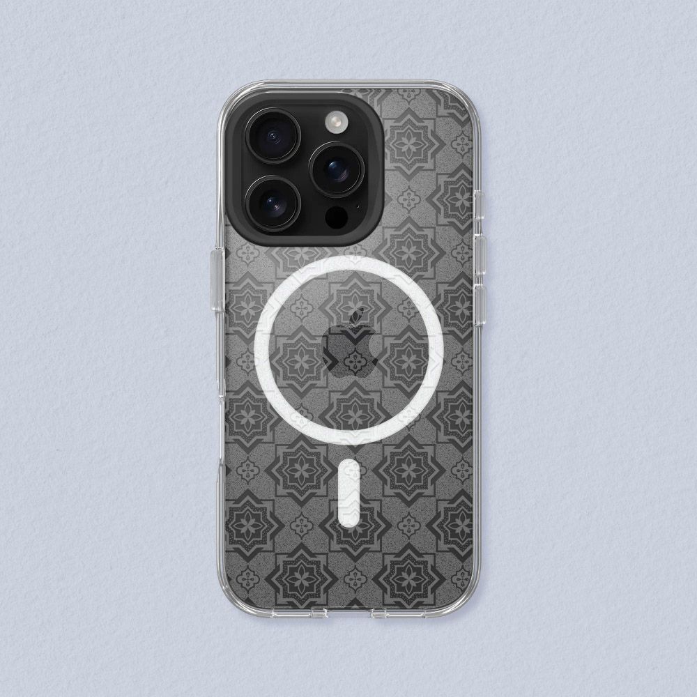 RHINOSHIELD 犀牛盾 iPhone 12/Pro/Pro Max Clear(MagSafe兼容)透明防摔手機殼-獨家設計玻璃紋理-摩洛哥花磚馬賽克玻璃