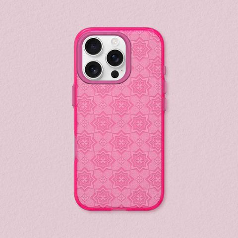 iPhone 15系列JellyTint透明防摔手機殼-獨家設計玻璃紋理-摩洛哥花磚馬賽克玻璃
