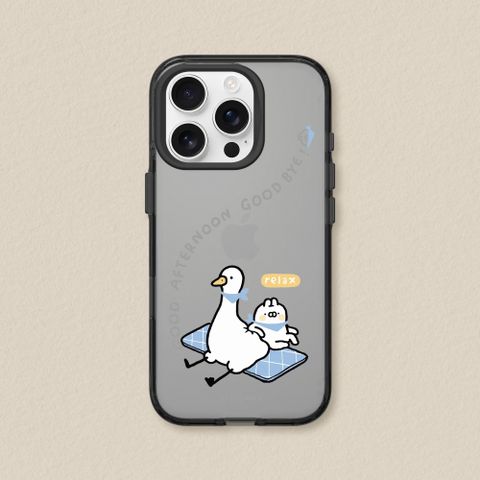 【犀牛盾】iPhone 15系列JellyTint透明防摔手機殼-醜白兔-鵝鵝好友(多色可選)