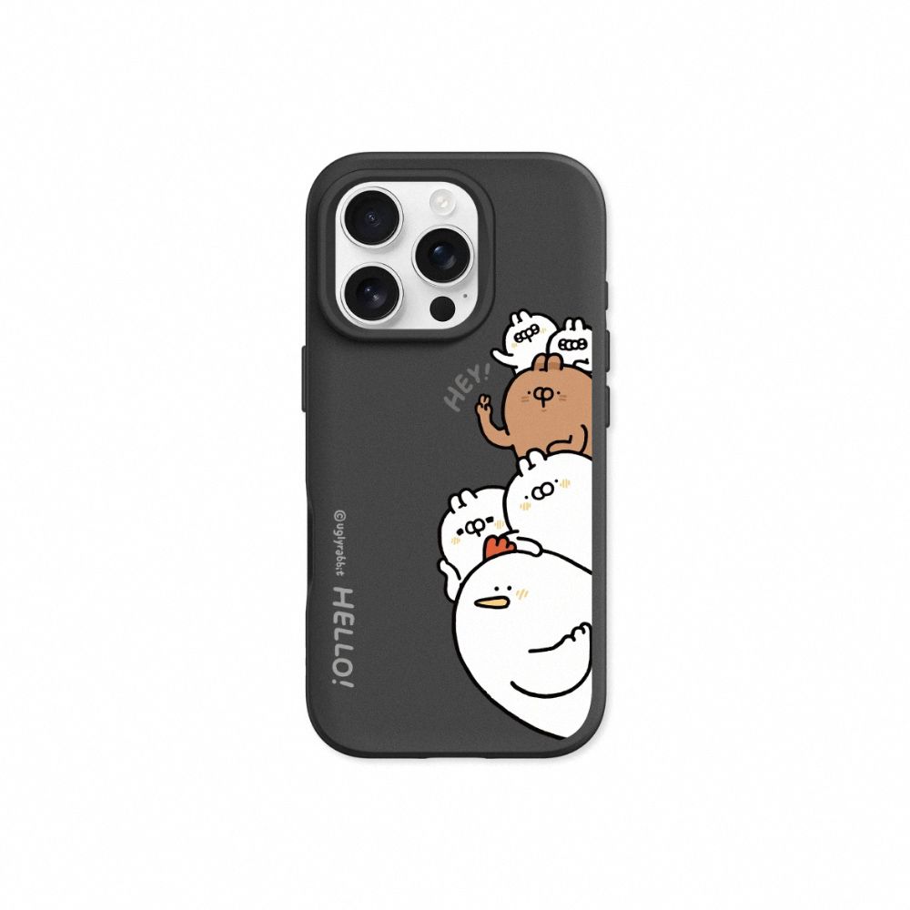 RHINOSHIELD 犀牛盾 iPhone 14/Plus/Pro/Pro Max SolidSuit(MagSafe兼容)防摔背蓋手機殼-醜白兔-醜白兔的夥伴們