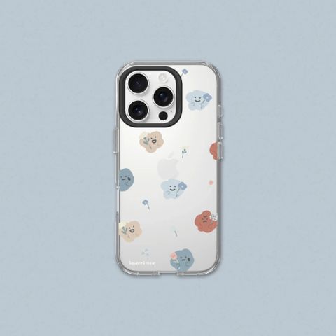 【犀牛盾】iPhone 15系列Clear透明防摔手機殼｜方坊系列-小花喜怒哀樂