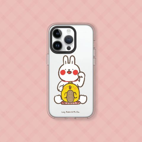 【犀牛盾】iPhone 16e Clear透明防摔手機殼｜懶散兔與啾先生系列-招財