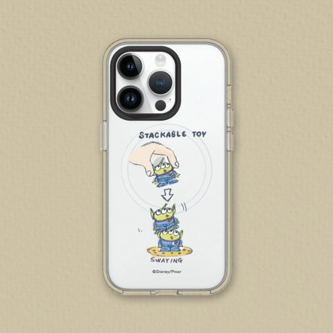 【犀牛盾】iPhone 16e Clear(MagSafe兼容)透明防摔手機殼｜玩具總動員系列-三眼怪疊疊樂玩具