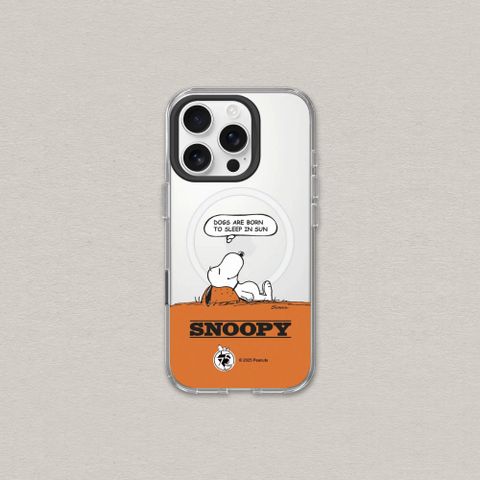 【犀牛盾】iPhone 14系列Clear(MagSafe兼容)透明防摔手機殼｜Snoopy史努比-75週年-休息一下