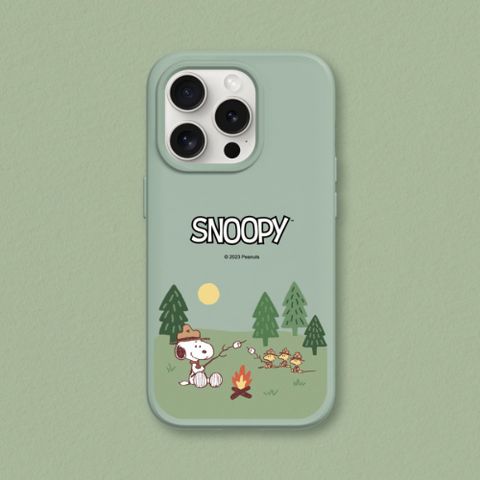 【犀牛盾】iPhone 15系列SolidX(MagSafe兼容)強化吸震緩衝防摔手機殼｜Snoopy史努比-露營趣