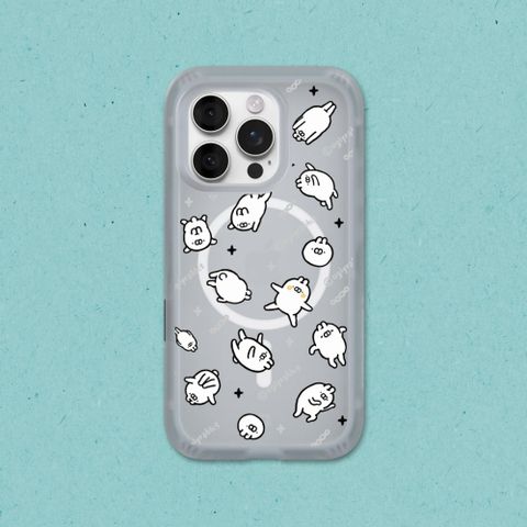 【犀牛盾】iPhone 15系列 AirX極致氣墊緩衝磁吸手機殼(MagSafe兼容)｜醜白兔系列-印花經典款(多色可選)