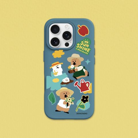 【犀牛盾】iPhone 15系列SolidX(MagSafe兼容)強化吸震緩衝手機殼-DINOTAENG-棉花糖小鎮的陽光 - 貼紙款