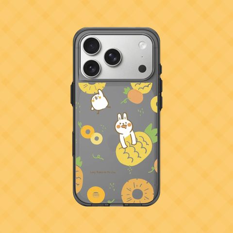 【犀牛盾】iPhone 17系列 Clear 抗黃化透明防摔手機殼｜懶散兔與啾先生系列-鳳梨