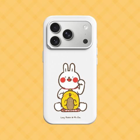 【犀牛盾】iPhone 17系列 SolidX 強化吸震緩衝防摔手機殼｜懶散兔與啾先生系列-招財