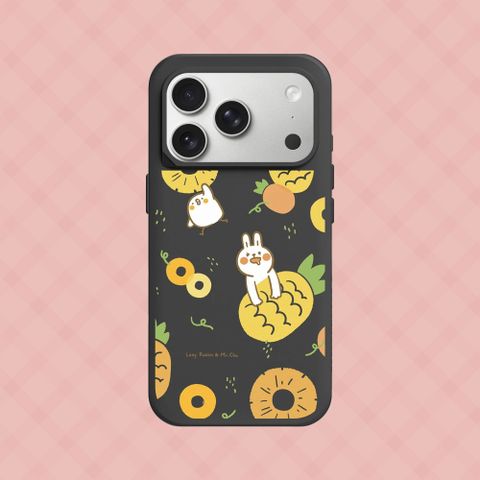 【犀牛盾】iPhone 17系列 SolidX 強化吸震緩衝防摔手機殼｜懶散兔與啾先生系列-鳳梨