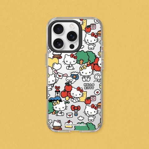 【犀牛盾】iPhone 15系列 Clear 抗黃化透明防摔手機殼｜Hello Kitty系列-Hello Kitty & Mimmy