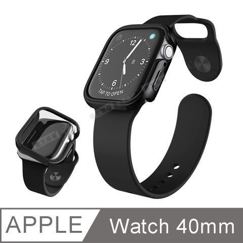 刀鋒Edge系列Apple Watch Series 6/SE (40mm)鋁合金雙料保護殼 保護邊框(經典黑)