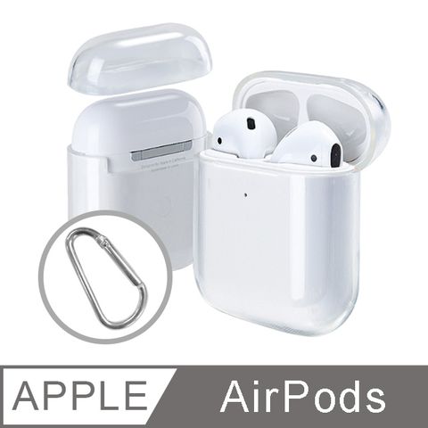 【Timo】AirPods一代/AirPods二代 透明矽膠保護套(附扣環)