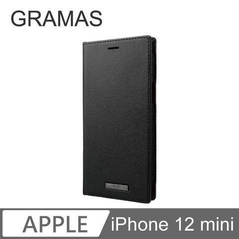 Gramas iPhone 12 mini 職匠工藝 掀蓋式皮套 - EURO (黑)