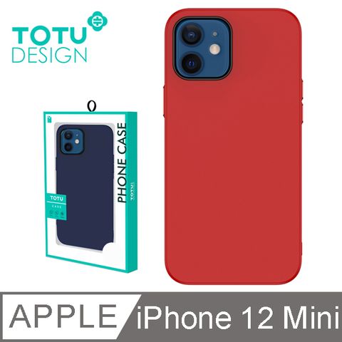 柔軟TPU+內襯植絨【TOTU】iPhone 12 Mini 手機殼 i12 Mini 保護殼 5.4吋 防摔殼 電鍍按鍵 原品系列 紅色