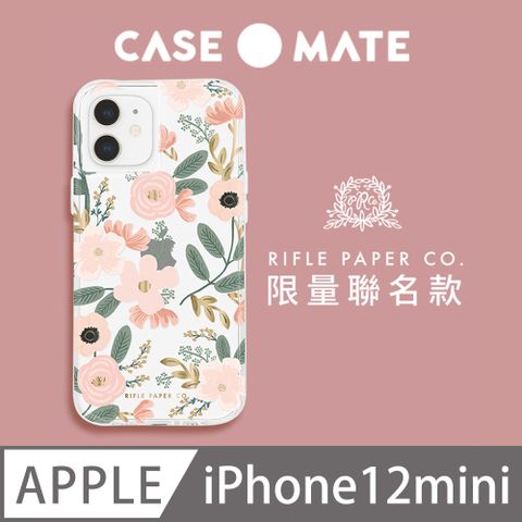 Case-Mate 美國 Rifle Paper Co. x CM 限量聯名款 iPhone 12 mini 抗菌防摔殼 - 花園派對 - 粉