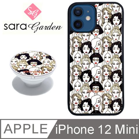 【Sara Garden】iPhone 12 Mini 手機殼 i12 Mini 防摔殼 保護殼 5.4吋 氣囊氣墊手機支架 紅唇女孩