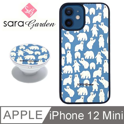 Sara Garden iPhone 12 Mini 手機殼 i12 Mini 防摔殼 保護殼 5.4吋 氣囊氣墊手機支架 北極熊