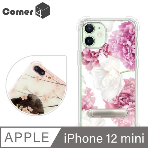 Corner4 iPhone 12 mini 5.4吋四角防摔立架手機殼-薔薇