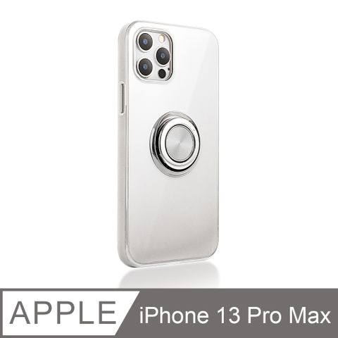 《指環支架空壓殼》iPhone 13 Pro Max 手機殼 i13 Pro Max 保護殼 磁吸式 軟殼(透明)